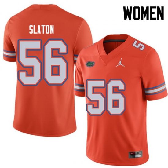 Women's Florida Gators #56 Tedarrell Slaton NCAA Jordan Brand Orange Authentic Stitched College Football Jersey BUL6062AQ